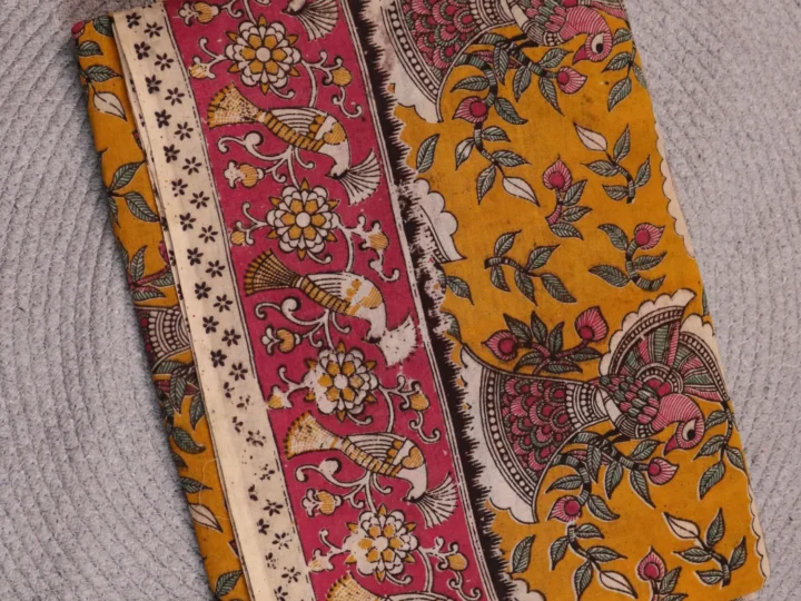 Kalamkari Saree – Turmeric Mustard Yellow Kalamkari