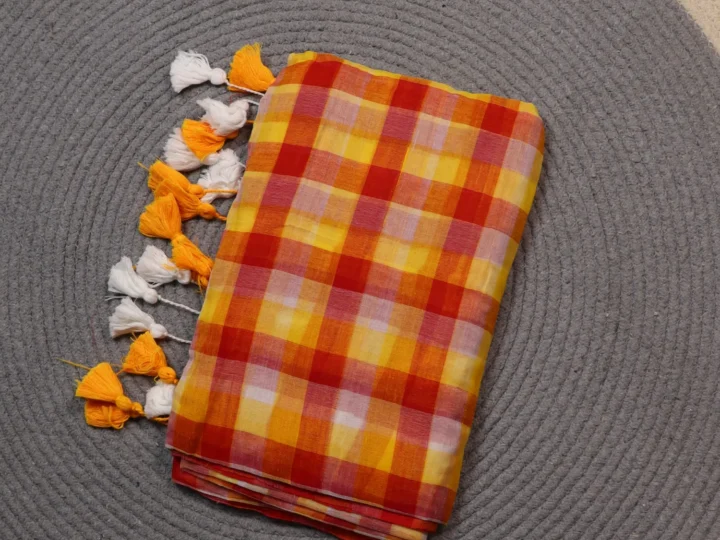 Mul Cotton Check Body White Red Yellow and White