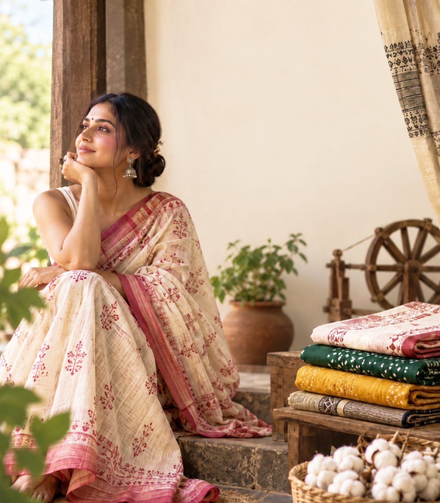 Lightweight cotton DAXAN apparel in a botanical setting