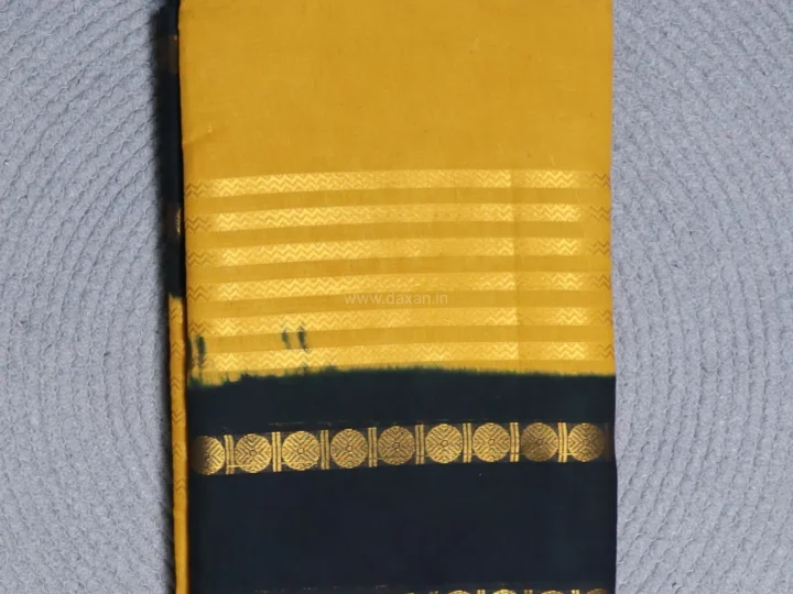 Mustard Yellow Body with Eerie Black Border and Gold Band Velthari Stripes