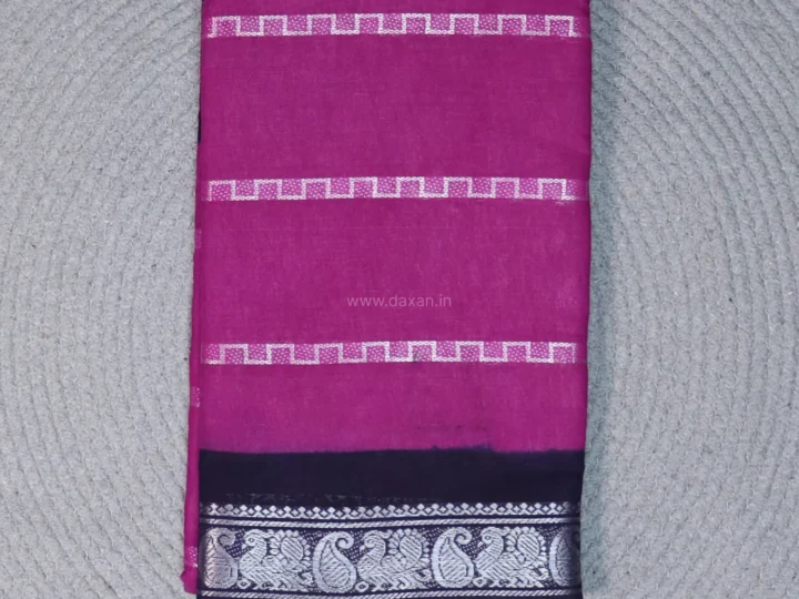 Magenta Haze Body with Elderberry Border and Silver Stepped Band Velthari Stripes