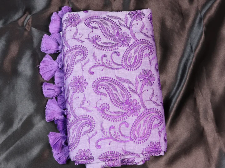 Chikankari Mul Cotton with Lavendar Body
