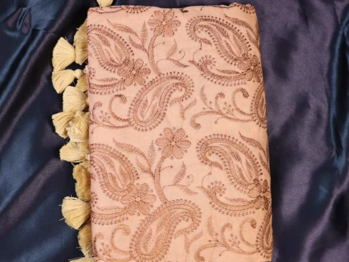 Chikankari Mul Cotton with Beige Body